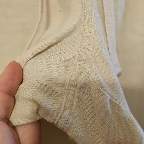 Lucky Brand Linen Elastic Waist Cream Pants - Picture 9 of 12